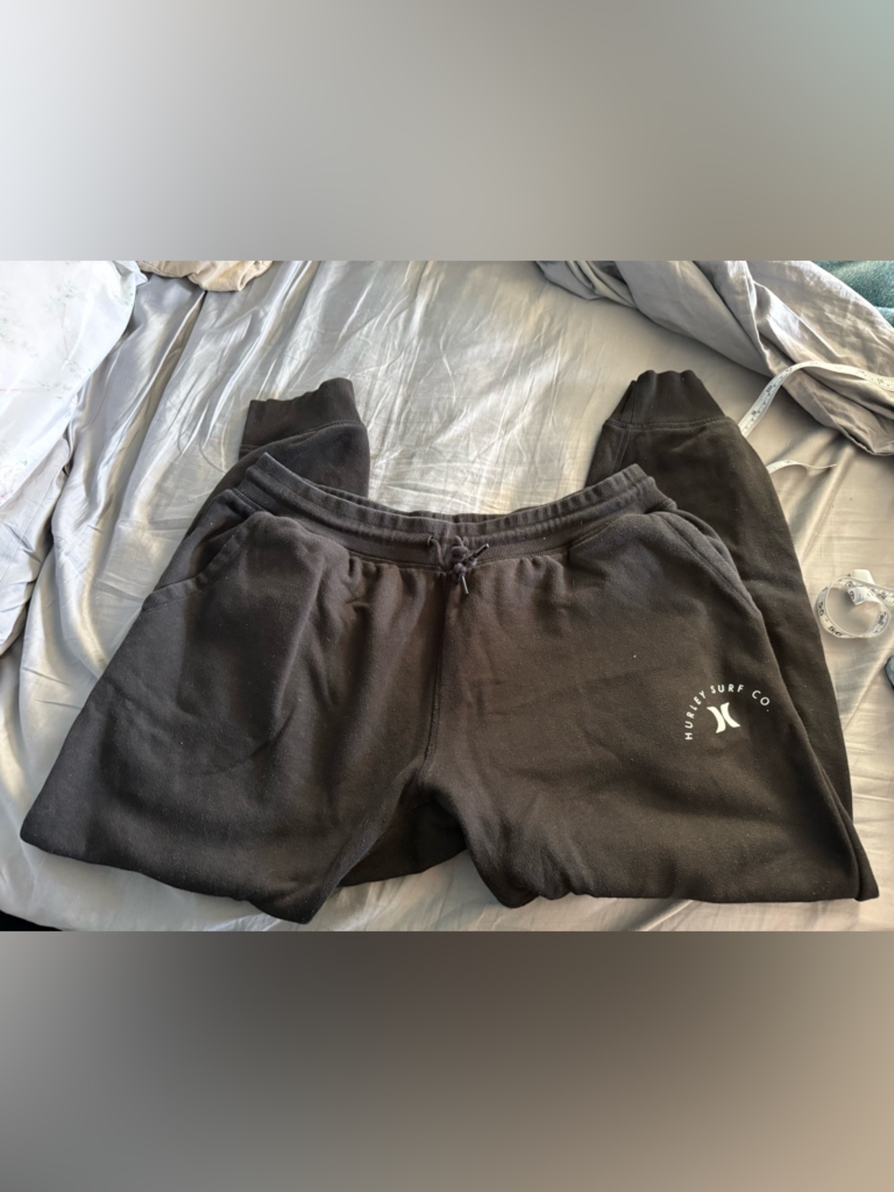Hurley Black Fleece Joggers with Logo Tag
